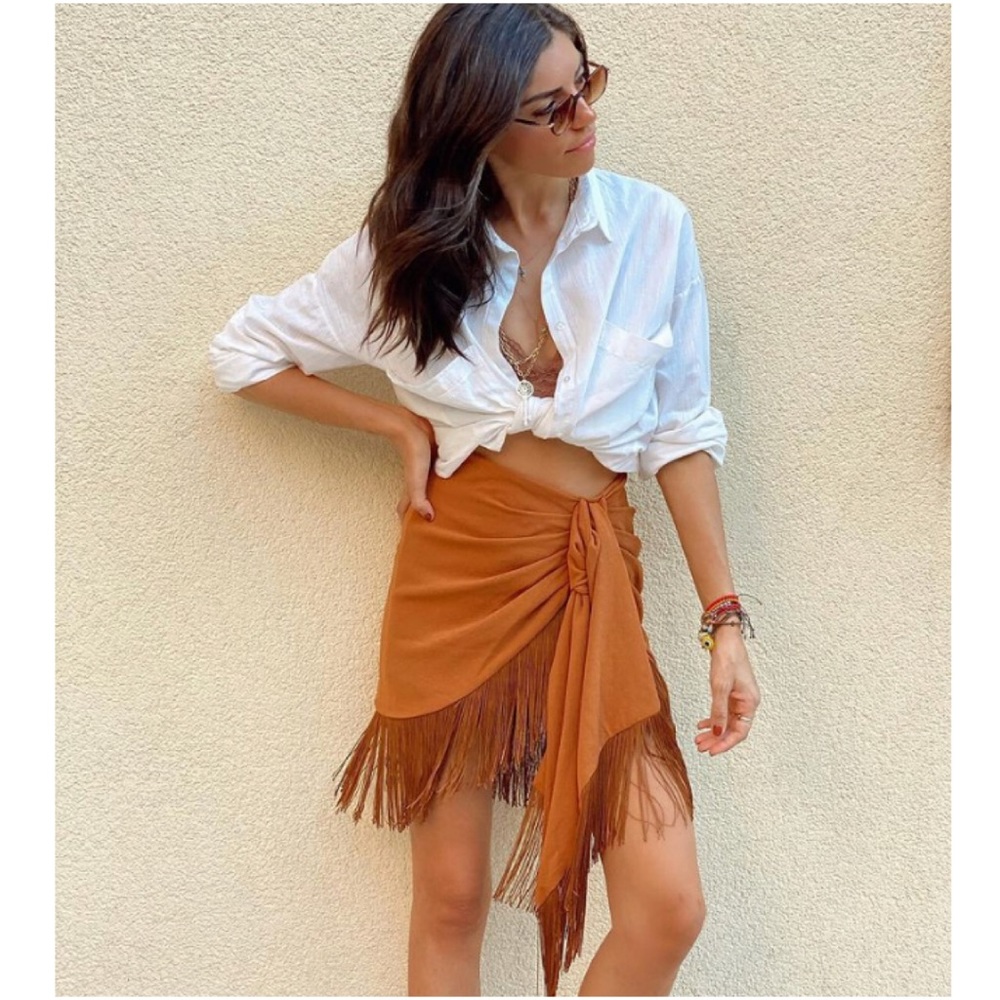 NWT Zara Fringe Mini Skirt